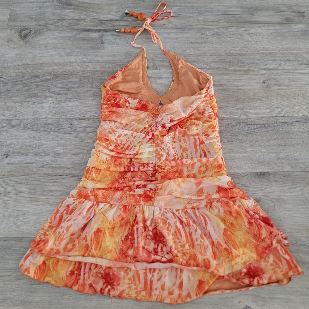 Outcast Mutia Mini Dress Calile Orange sz XL - Picture 8 of 11